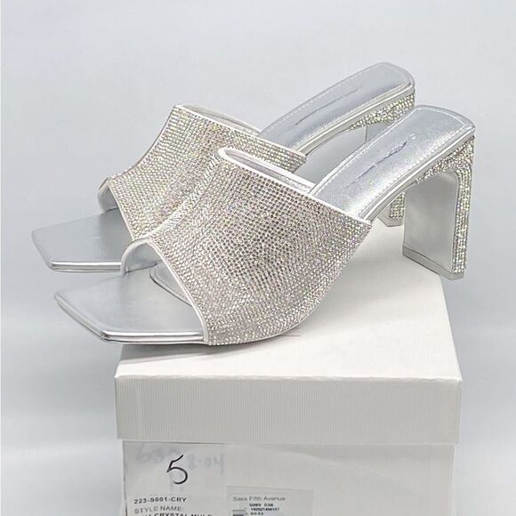 SIMKHAI Asia 90MM Crystal-Embellished Leather Mules size 41 - Picture 13 of 16